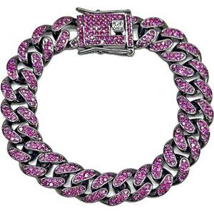 Purple Diamond Cuban Link Armlet Bracelet